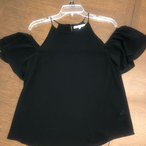 EUC BLACK SHEER COLD SHOULDER TOP